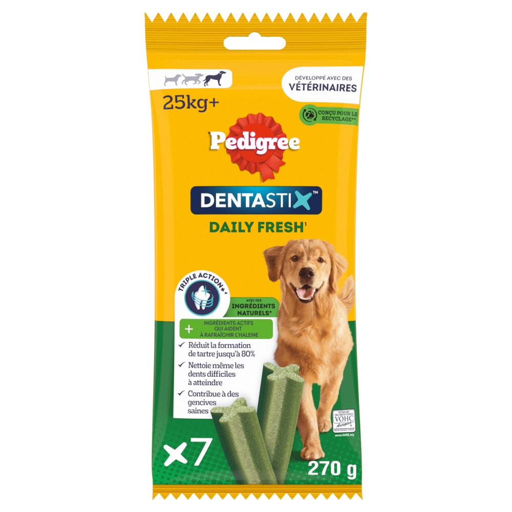 Pedigree® DENTASTIX™ Fresh Bâtonnets Hygiène Bucco-Dentaire Pour Grand Chien 7 x 38,6g