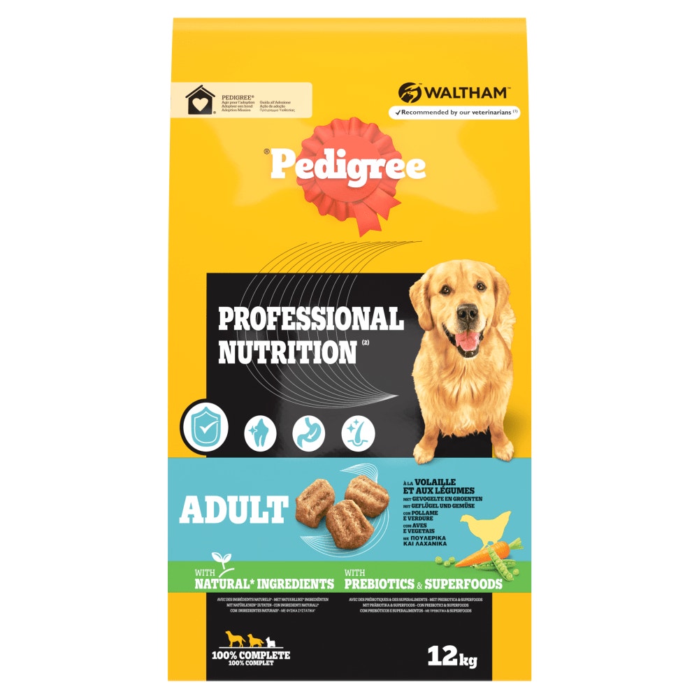 Pedigree® Professional Nutrition Croquettes À la Volaille et Aux Légumes Pour Chien Adulte 12kg