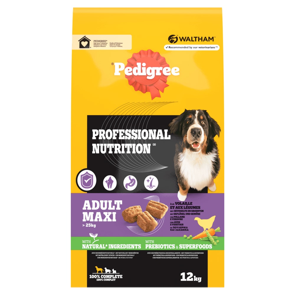 Pedigree® Professional Nutrition Croquettes À la Volaille et Aux Légumes Pour Grand Chien Adulte 12kg