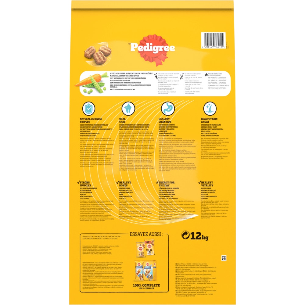 Pedigree® Professional Nutrition Croquettes Au Boeuf et Aux Légumes Pour Chien Adulte 12kg
