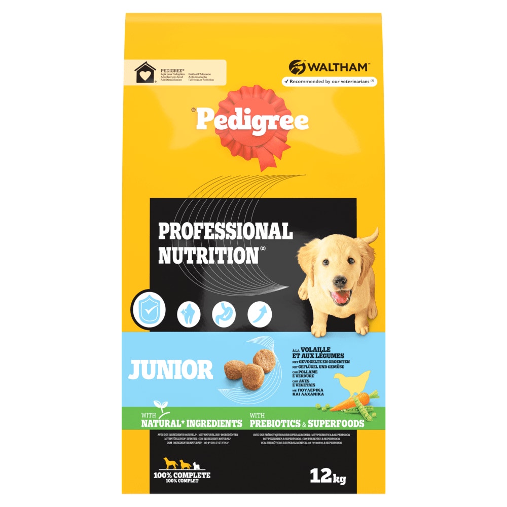 Pedigree® Professional Nutrition Croquettes À la Volaille et Aux Légumes Pour Chien Junior 12kg