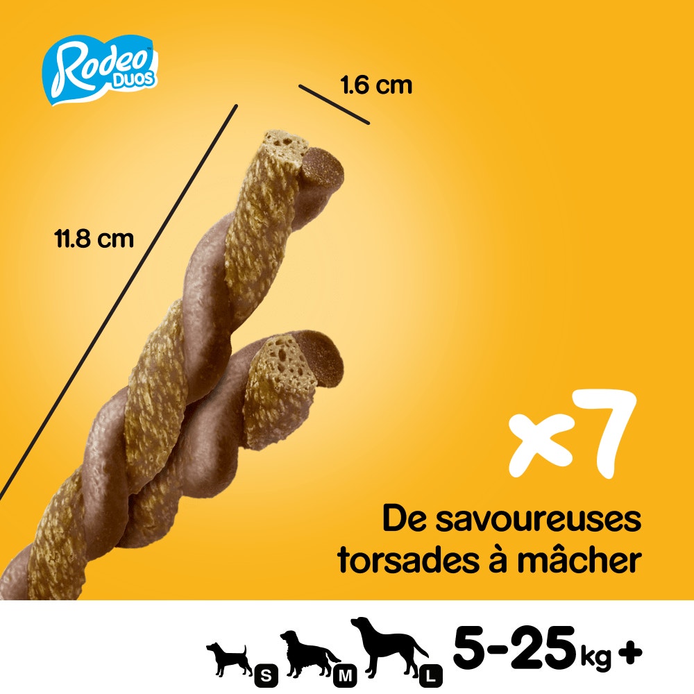 Pedigree® RODEO™ DUOS Récompenses Au Poulet Et Bacon Pour Chien 7 x 17,6g